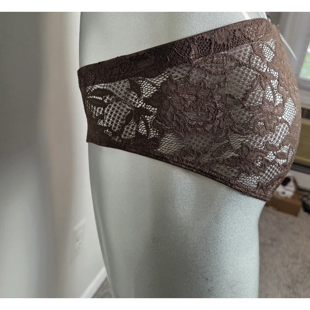 Cosabella luxurious stretch lace Briefs Brown Floral Mid Rise New